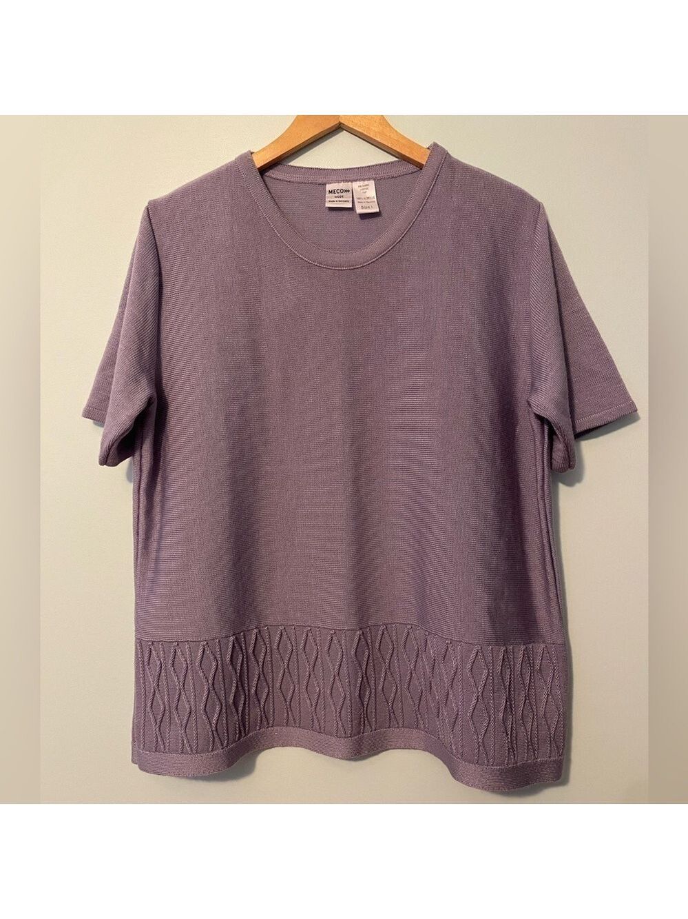 Meco Mode Lavender Knit Made In Germany Large